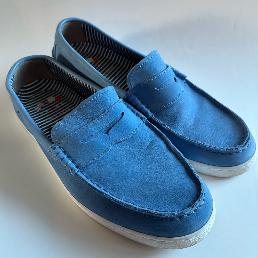 Men’s blue suede shoes. Size 10